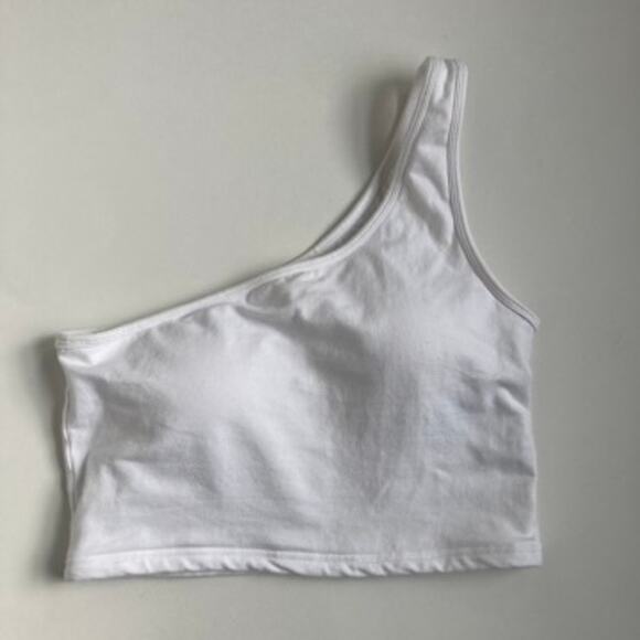 Klassy Network One Shoulder Brami Cropped - White - Large - Picture 4 of 7